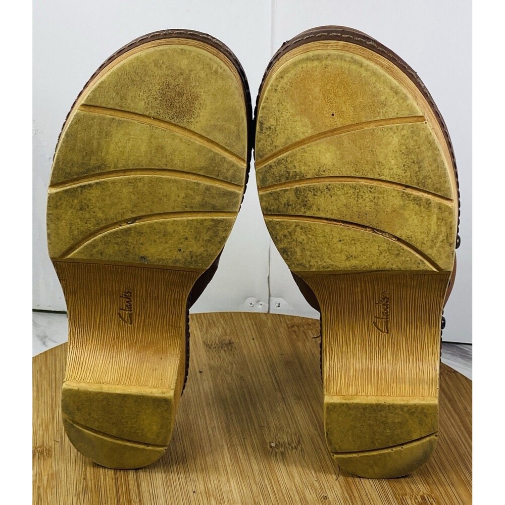 Clarks Collections Women's Heeled Clogs Brown Size 6M - Picture 6 of 6